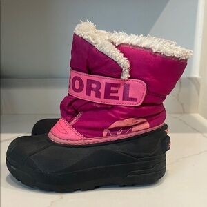 Sorel Girls Pink and Black Snow Boots